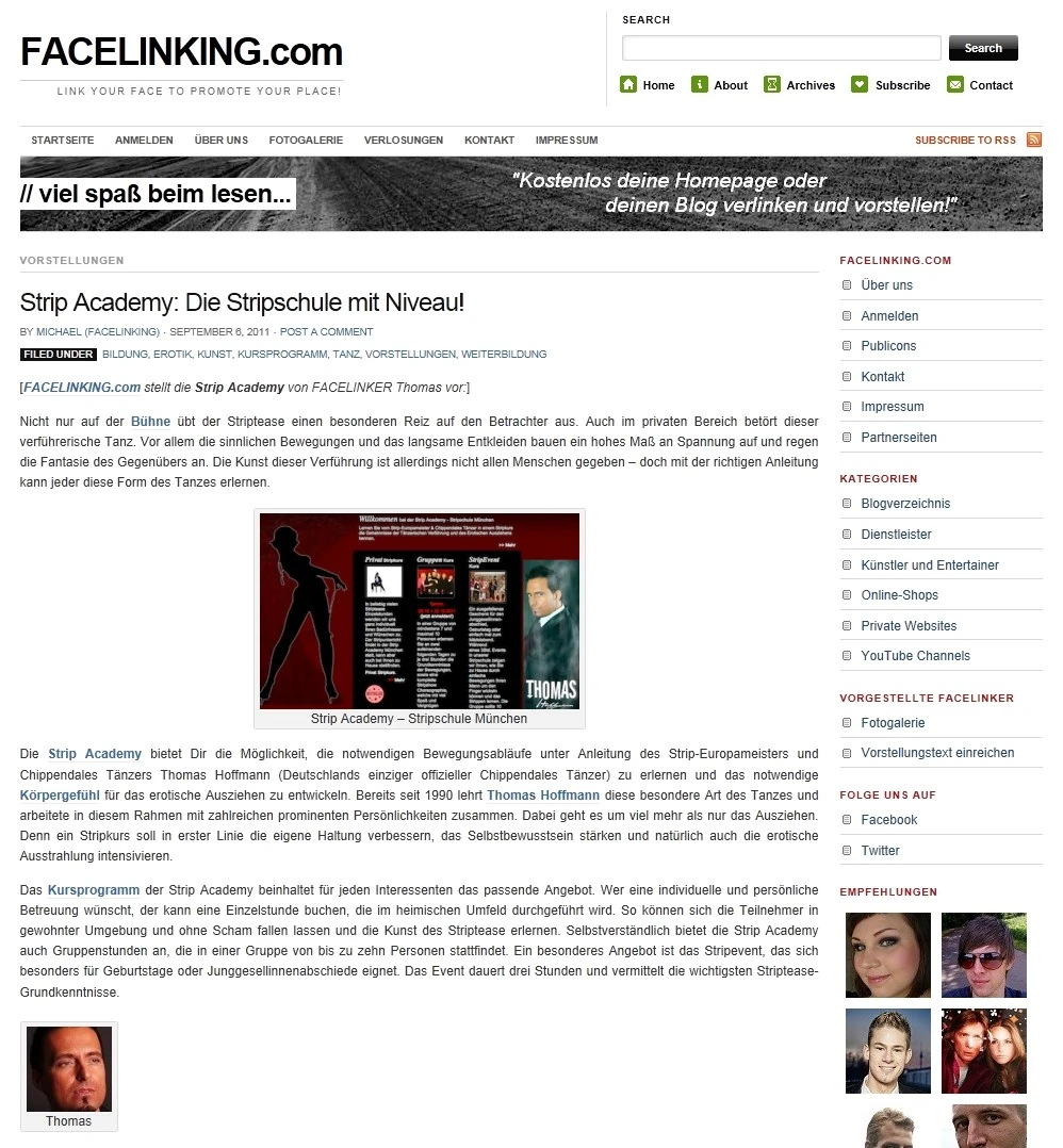 facelinking – Archivbeleg
